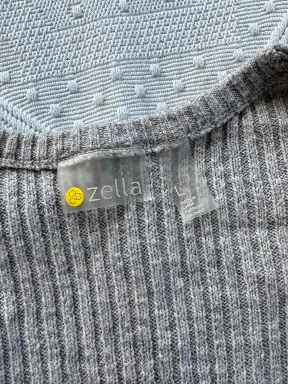 Zella | Gray | Ribbed | Wrap Front Sweater Size L